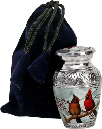Miniatura 14 de hlc Hermosa urna grande de cremación de pájaros cardenales para cenizas humanas, hecha a mano, urna asequible para cenizas (adultos (200 libras)