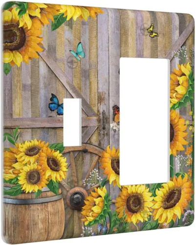Miniatura 72 de Rainbow in the Clouds - Placas de Pared de Doble Interruptor de 2 Posiciones, Panel de Arte Rosa, Cubierta de Interruptor de Luz, Placa Frontal Arco