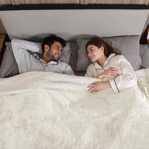 Miniatura 17 de Manta Eléctrica Tipo Throw, Manta de Calentamiento Rápido con Protección contra Sobrecalentamiento, Manta Térmica de Sherpa con 5 Niveles de Aqua