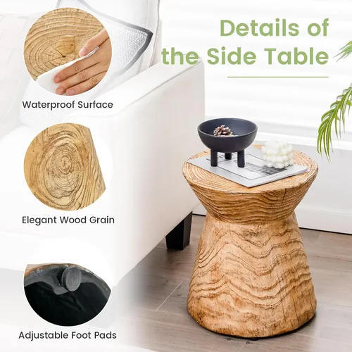 Miniatura 4 de Giantex Mesa auxiliar para exteriores en forma de reloj de arena, 14.5 pulgadas de profundidad x 17 pulgadas de alto, taburete de jardín hueco