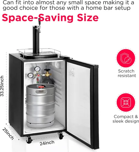 Miniatura 2 de Frigidaire EFRB200 Barra de cerveza Kegerator de acero inoxidable de 6.1 pies cúbicos