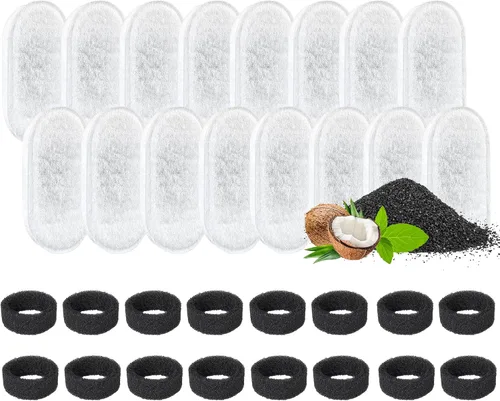 Miniatura 8 de Filtros de fuente de agua para gatos, paquete de 16 filtros de fuente para gatos, filtros de repuesto para fuente de agua de acero inoxidable