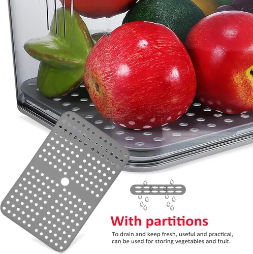 Miniatura 4 de Hemoton Contenedor de alimentos frescos con temporizador, caja de almacenamiento de alimentos transparente para frutas y panes, organizador de gran