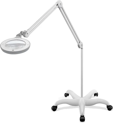 Miniatura 2 de Omega 5 - Lámpara de aumento LED de alta calidad con lentes de vidrio intercambiables, brazo ajustable e interruptor de atenuación
