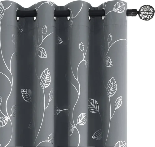 Miniatura 16 de BUHUA - Cortinas opacas blancas, cortinas plateadas, juego de 2 paneles de cortinas con ojales para dormitorio, elegante tratamiento de ventana