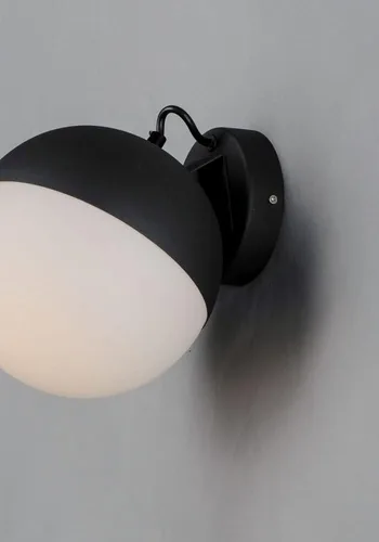 Miniatura 7 de ET2 Aplique de pared de media luna de iluminación Acabado dorado metálico Pantalla de vidrio blanco satinado Moderno aplique de pared