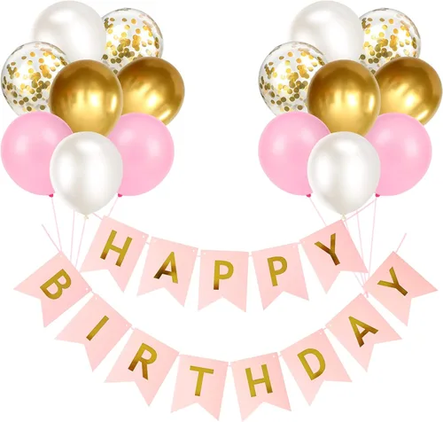 Miniatura 12 de Cartel de feliz cumpleaños, banderines, globos de fiesta azul bebé, confeti, globos de látex, pancartas de fiesta para niños y niñas, decoraciones