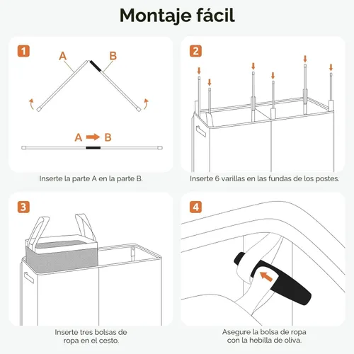 Miniatura 9 de SOLEDI Cesta de lavandería de lujo doble con tapa y bolsas removibles, cesta grande para lavandería, cesta de lavandería de 2 secciones, cesta