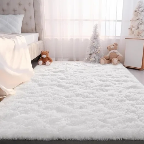 Miniatura 80 de Zentavio Alfombras de área para sala de estar, alfombras grises para dormitorio, alfombra de 4 x 6, alfombra mullida, peluda y suave, shag estética