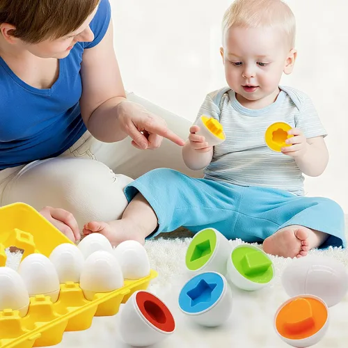 Miniatura 3 de WEEJOYGAM Juguetes Montessori para niños pequeños de 1, 2, 3 años, huevos de Pascua, cesta de Pascua, regalo de cumpleaños, clasificación sensorial