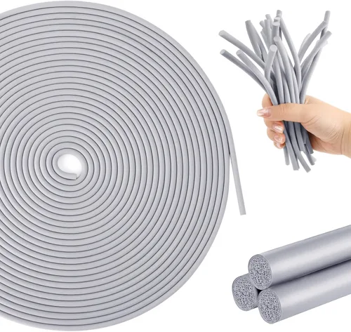 Miniatura 8 de U0U Barra de refuerzo de 1/4 de pulgada, varilla de espuma para calafateo para espacios y relleno de concreto de juntas, sello de tira de clima gris