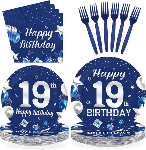 Miniatura 8 de 96 piezas de suministros para fiesta de cumpleaños de 10 años, platos y servilletas desechables de baloncesto y deportes, juego de vajilla