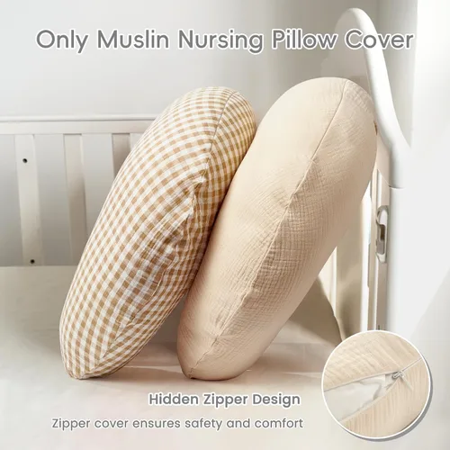 Miniatura 4 de FUNUPUP Funda de almohada de lactancia de muselina compatible con almohada de lactancia Boppy, fundas suaves de lactancia para bebés para almohadas