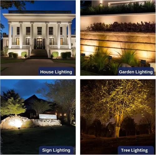 Miniatura 5 de Gardenreet Luz de Inundación de Bajo Voltaje para Exteriores - Luz LED de Lavado de Pared de Latón Sólido 12V, Paisajística de Cableado Fijo