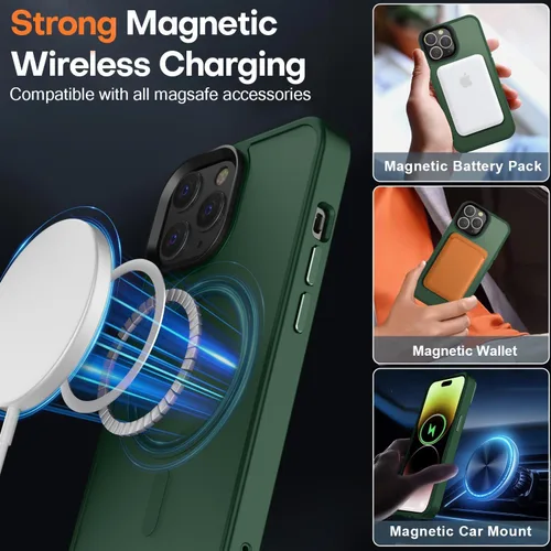 Miniatura 237 de Fuerte magnético para iPhone 11, compatible con Magsafe, [resistente a caídas de 13 pies] Funda trasera translúcida mate con sensación de piel