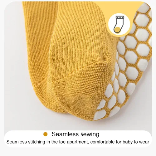 Miniatura 5 de Calcetines de rodilla antideslizantes para bebés y niños pequeños con agarre, calcetines antideslizantes para recién nacidos, para niños y niñas
