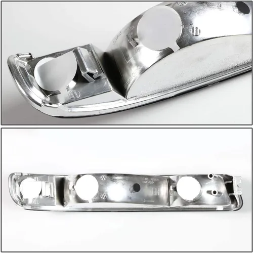 Miniatura 5 de DNA MOTORING Juego de ensamble de faros Compatible con 99-07 GMC Sierra 1500/01-07 Sierra 1500HD 2500HD 3500/00-06 Yukon XL 1500 2500, Cromo/Ámbar
