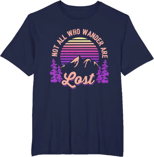 Miniatura 44 de Not All Who Wander Are Lost Vintage Mountains - Camiseta de senderismo, Negro, S