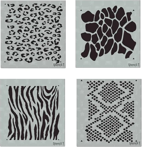 Miniatura 13 de Stencil1 Plantilla pequeña de piel de serpiente de 5.75 x 6 pulgadas – Plantillas reutilizables de calidad duradera para dibujar y pintar