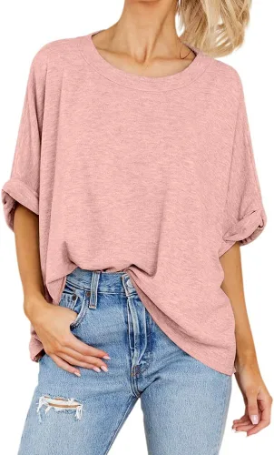 Miniatura 2 de Camiseta de gran tamaño para mujer, de verano, casual, de manga corta, holgada