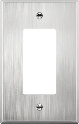 Miniatura 35 de LIDER Placa decorativa de pared de metal para interruptor o receptáculo, cubierta de salida de acero inoxidable, resistente a la corrosión