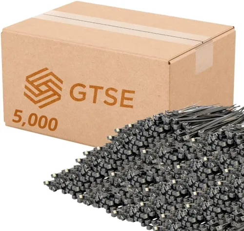 Miniatura 67 de GTSE - Paquete de 100 bridas con cremallera de 20.3 cm, color plateado/gris, 8.06 kg de resistencia, bridas de nailon grises resistentes a los rayos