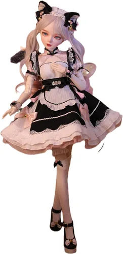 Muñeca BJD pintada a mano, 22.8 pulgadas (22.0 in) de alto, estilo Catwoman, muñeca de princesa, cuerpo de PVC con 31 articulaciones móviles, para