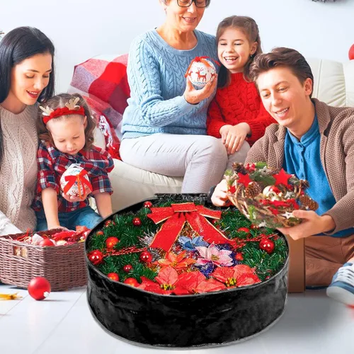 Miniatura 7 de Bolsa de almacenamiento para corona de ProPik 76 cm - Envase para guirnaldas navideñas, material resistente a desgarros - Almacenamiento fácil