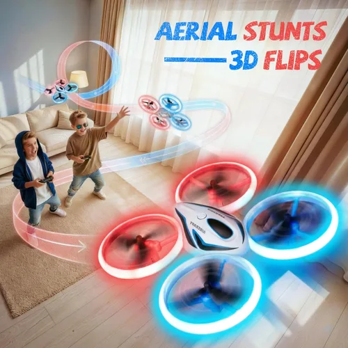 Miniatura 4 de Dron para niños y adultos, 3 baterías de 24 minutos de tiempo de vuelo, cuadricóptero RC anticolisión con luz LED, retención de altitud, regalos