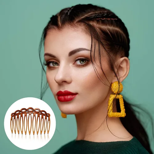 Miniatura 7 de WILLBOND 16 piezas de accesorios para peine de pelo para mujer, peines laterales franceses, clips decorativos de plástico para mujeres, velo de boda