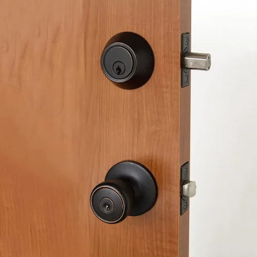 Miniatura 3 de Design House 728733 - Pomo universal para puerta de entrada y cerrojo (6 vías, bronce aceitado)