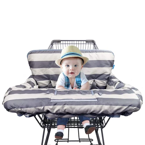 Miniatura 10 de Funda para carrito de compras para bebé, funda para silla alta 2 en 1 para asiento de restaurante y funda para carrito de comestibles para bebés