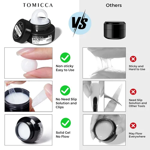 Miniatura 3 de TOMICCA Gel para esculpir uñas 3D para arte de uñas, 1.76 oz, gel no pegajoso para tallar a mano, gel de extensión de uñas UV LED, gel sólido Blanco