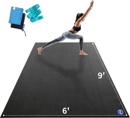 Miniatura 8 de MRO Extra Large Yoga Mat, 12'x6'/9'x6'/7'x5'/6'x4' (9MM) Extra Wide and Thick Exercise Mats for Home Gym Workout, Non-Slip, Soft for Women and Men