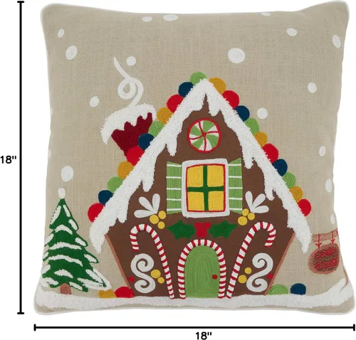 Miniatura 4 de SARO LIFESTYLE Ariadne Collection - Almohada de casa de jengibre con relleno de plumón, 18 pulgadas, color natural
