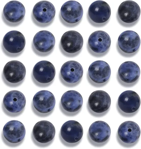 Miniatura 41 de 100 cuentas de jade birmano liso natural de 0.236 pulgadas (0.236 in), cuentas redondas sueltas de piedras preciosas para fabricación de joyas