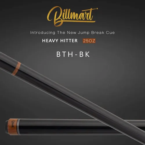 Miniatura 2 de Billmart Taco de billar Heavy Hitter Jump Break, taco de 3 piezas Jump/Break, 25 oz Negro