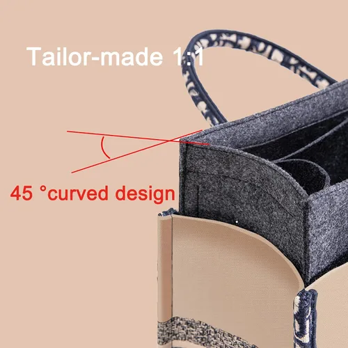 Miniatura 6 de Doxo Organizador de bolso para bolsos, organizador de fieltro para bolso con 2 tamaños, inserto de bolsa compatible con bolsas D grandes para libros