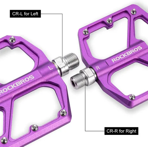Miniatura 5 de ROCKBROS Pedales de bicicleta de montaña Pedales MTB Pedales planos de bicicleta de aluminio 9/16 "con empuñaduras de bicicleta de espuma de bloqueo