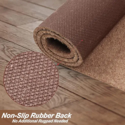 Miniatura 3 de Alfombras de pasillo de 2 x 6 pies con respaldo de goma, alfombras de pasillo para interiores y exteriores, arena, se puede utilizar como pasillo