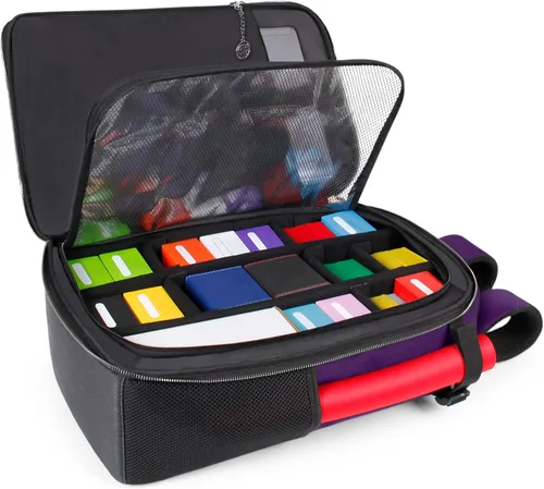 Miniatura 16 de ENHANCE Mochila MTG para almacenamiento de tarjetas TCG, mochila TCG para cajas de cubierta, tarjetas con funda, tapetes de juego, accesorios MTG