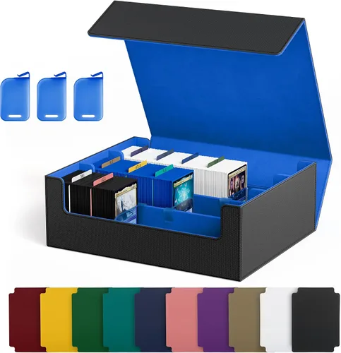 Caja de almacenamiento de cartas UAONO para cartas de intercambio, estuche de cubierta de cartas PU de 1800+ para Commander, soporte de cartas con