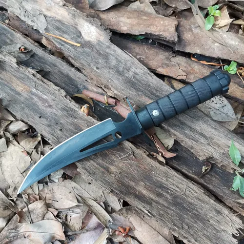 Cuchillo de caza de hoja fija de 12 pulgadas, cuchillo de supervivencia, cuchillo súper afilado con funda de cuero para camping, senderismo, pesca y