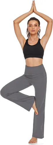 Miniatura 5 de Pantalones capri de yoga para mujer de corte para bota, 3 bolsillos, estampado floral