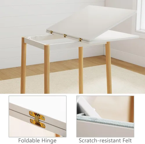 Miniatura 10 de 47" personas giratorias plegables de madera de la tabla de comedor de la mesa de comedor de la cocina 4-6