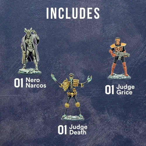 Miniatura 2 de Wargames Delivered - Warlord Games Judge Dredd Arch Villains of Mega City Miniaturas de 0.039-1.102 in - 5 miniaturas de villanos, 7 tarjetas, bases