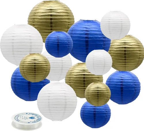 Miniatura 7 de 15 linternas de papel negras y doradas, redondas, colgantes, chinas, de 4, 6, 8, 10, 12 pulgadas, para despedida de soltera, compromiso, boda, bebé