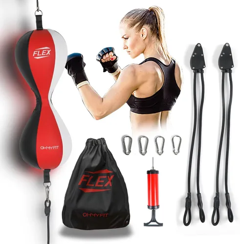 Miniatura 4 de Saco de Boxeo Flex de Doble Extremo - Cuerdas Bungee con Sistema Ajustable Flex Especial - Saco de Velocidad de Vejiga Resistente - Equipo