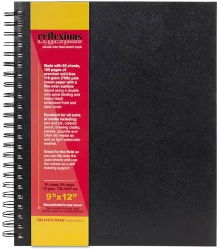 Miniatura 3 de Creative Mark Cuaderno de bocetos de campo encuadernado en espiral de doble alambre (paquete de 24-4 x 6 pulgadas), diario de cuero sintético