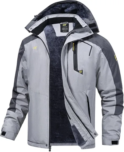 Miniatura 6 de Tyhengta Chaquetas de esquí impermeables para hombre, abrigos de invierno, chaqueta de nieve ajustable, cortavientos de forro polar, rompevientos